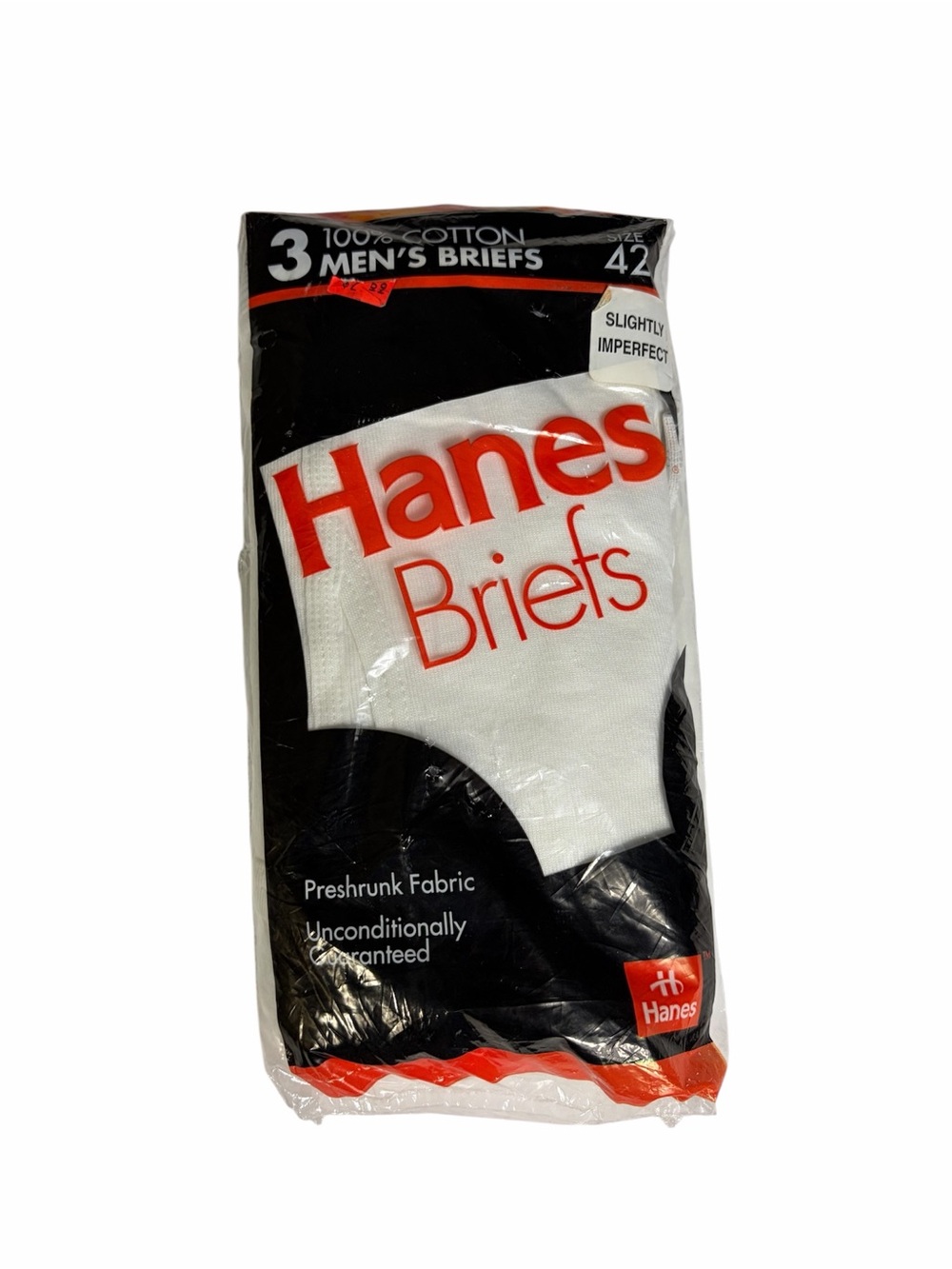 NWT deadstock vintage 1992 Hanes white cotton classic briefs set of 3 size 42